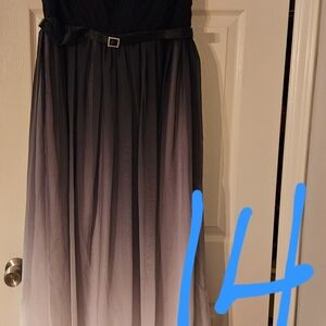 Elegant Black and Gray Ombre Women's Dress